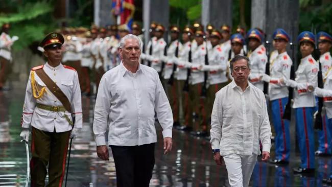 Miguel Díaz-Canel y Gustavo Petro en La Habana el 31 de julio.