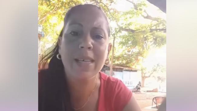 La activista Lumey Guzmán en uno de sus videos de denuncia.