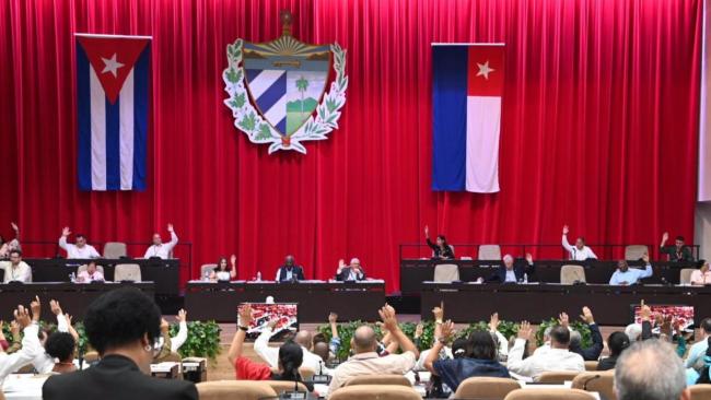 Sesión plenaria del Parlamento cubano.