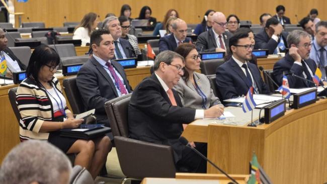 Bruno Rodríguez asiste a la Asamblea General de la ONU, en Nueva York.