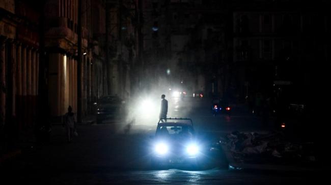 Una calle de La Habana durante un apagón.