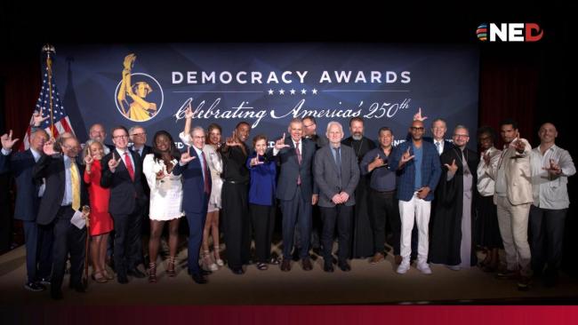 Participantes en la gala de entrega del Premio a la Democracia 2026.