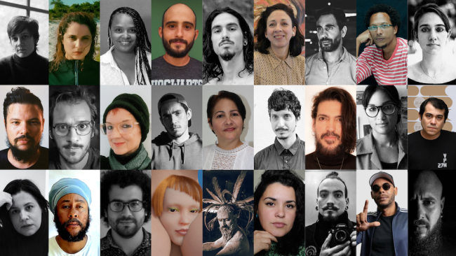 Parte de los artistas que participan en 'Raíces en tránsito'.