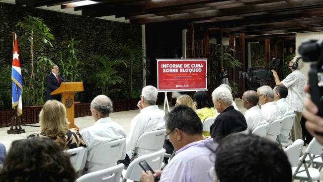 Presentación del informe anual del régimen sobre el embargo.