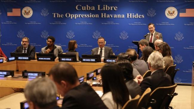 Acto en la ONU que intentaron boicotear los diplomáticos del régimen.