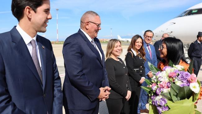 Delcy Rodríguez a su llegada a Roma para foro de la FAO.