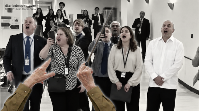 Ilustración: Miembros de la delegación del régimen de Cuba en la ONU.
