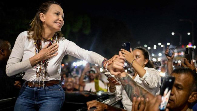 María Corina Machado en Caracas tras su regreso a Venezuela el domingo 25 de octubre.