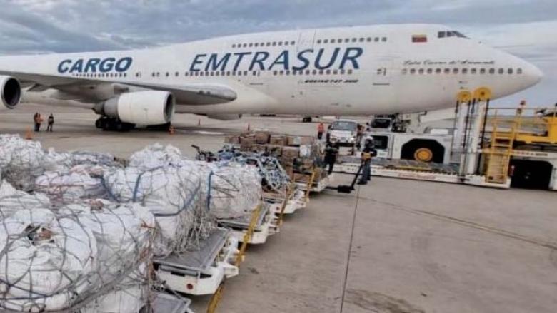 El avión venezolano-iraní retenido en Argentina.