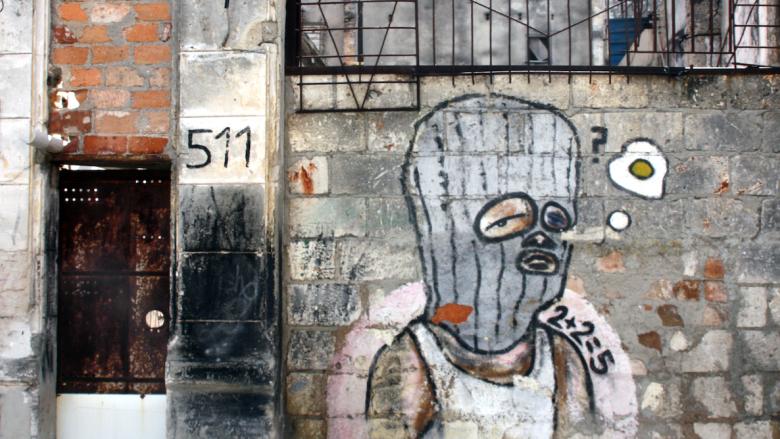 Grafiti en una calle de La Habana.