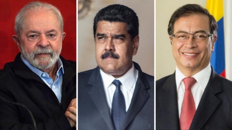 Lula da Silva, Nicolás Maduro y Gustavo Petro.