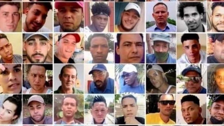 Rostros de algunos de los más mil presos políticos cubanos.