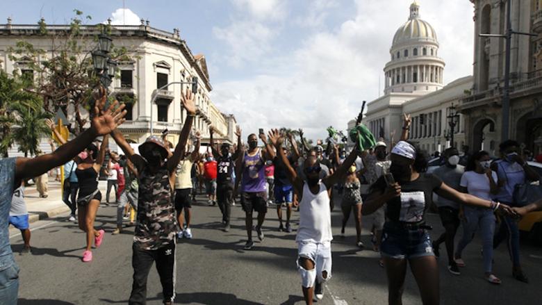 Protesta del 11 de julio de 2021 en La Habana.