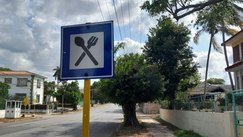 Una señal en una calle de La Habana.