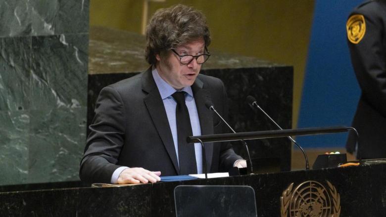 Javier Milei habla ante la Asamblea General de la ONU en septiembre.