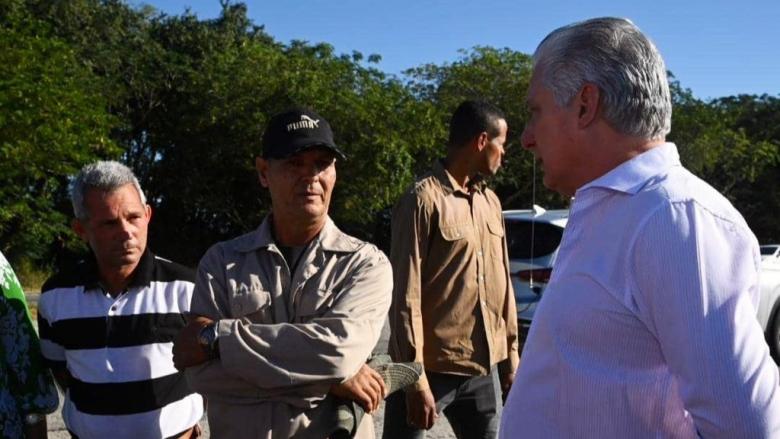 Miguel Díaz-Canel en Lajas habla de la elección de Donald Trump en EEUU.