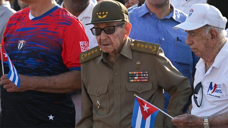 Raúl Castro en la celebración del Primero de Mayo, 2026.