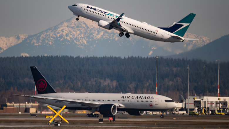 Aviones de Air Canada y WestJet
