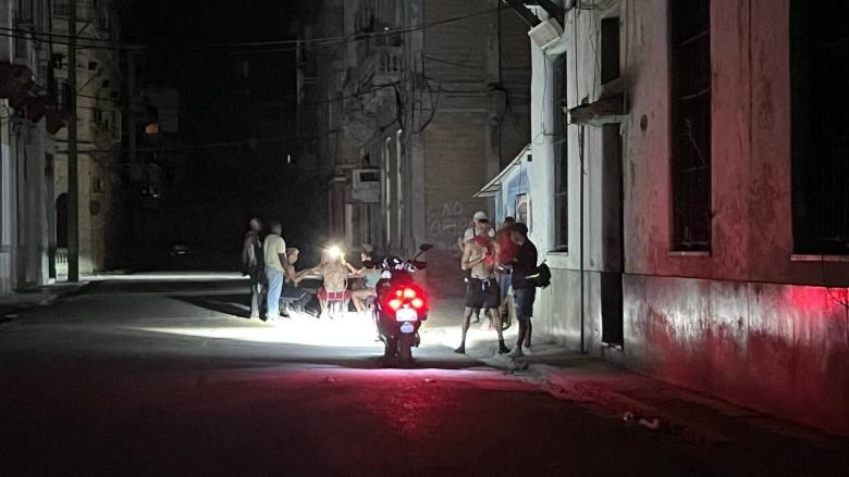 Una calle de La Habana durante un apagón.