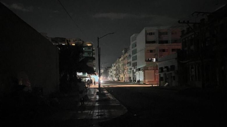 Una calle en La Habana durante un apagón.