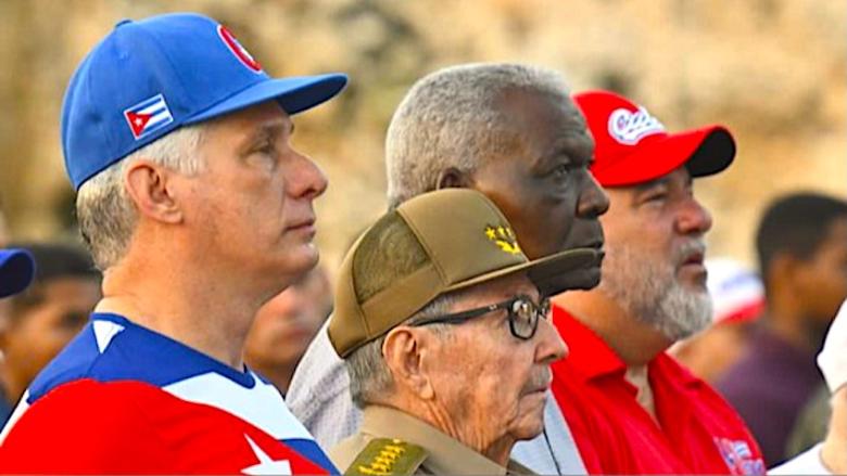 Miguel Díaz-Canel, Raúl Castro, Esteban Lazo y Manuel Marrero.