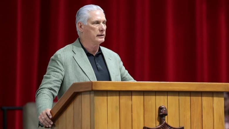 Miguel Díaz-Canel en el cierre de la sesión del jueves de la Asamblea Nacional.