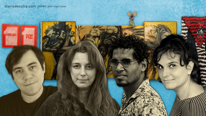 De izq. a der.: Hamlet Lavastida, Tania Bruguera, Luis Manuel Otero Alcántara y Antonia Eiriz.