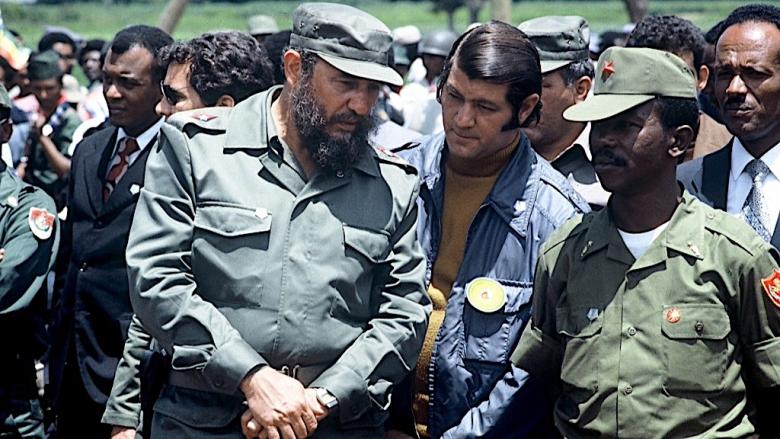 Fidel Castro visita a Mengistu Haile Mariam en Etiopía.