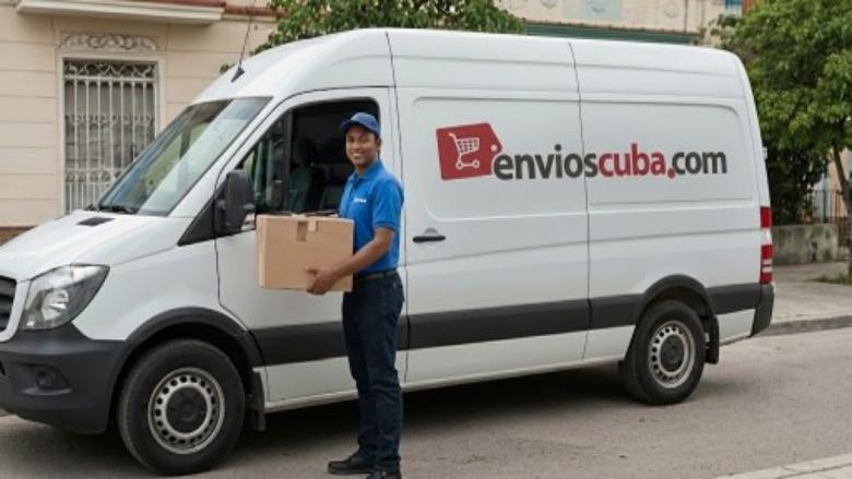 Camioneta de EnvíosCuba entrega mercancías 