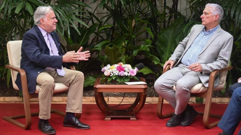 Miguel Díaz-Canel recibe a George Katrougalos, experto independiente de la ONU.