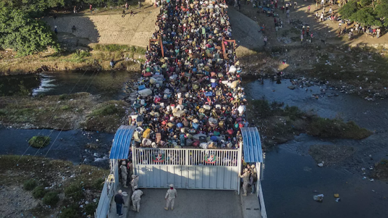 Haitianos en la frontera con República Dominicana, 2022.