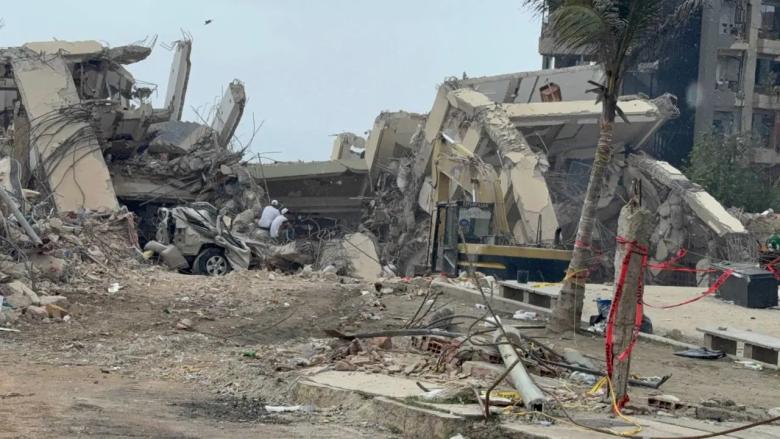 Restos de edificios destruidos por los sismos en Venezuela.