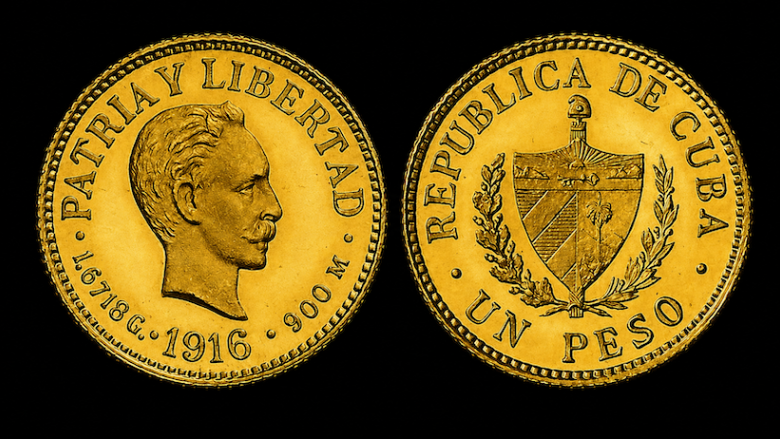 Un peso cubano de 1916.