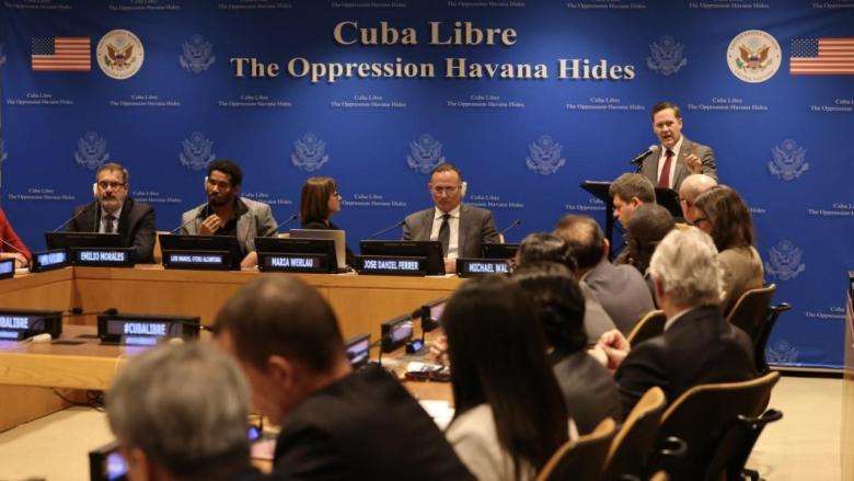 Acto en la ONU que intentaron boicotear los diplomáticos del régimen.