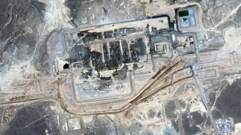 Daños en el oleoducto este-oeste de Arabia Saudí tras un ataque con drones el 22 de septiembre.